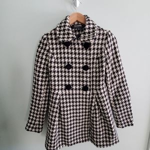 Black and white Houndstooth peacoat